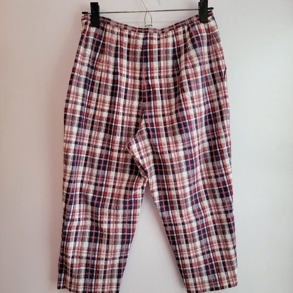 Vintage Talbots Seersucker  Cropped Pants Size 8 Petite - Picture 2 of 4